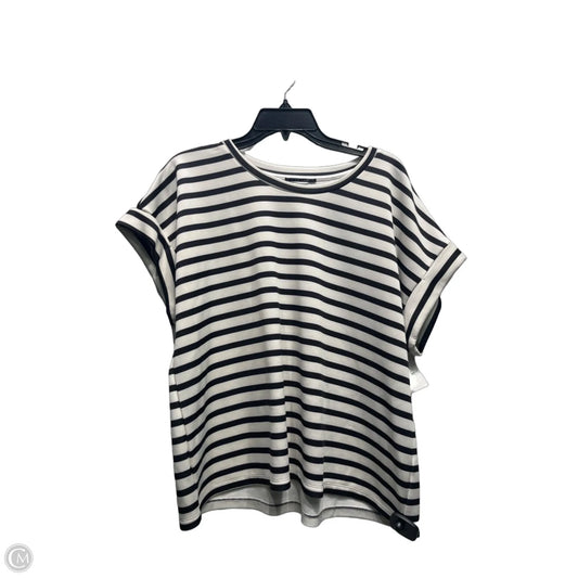 Top Short Sleeve By T Tahari In Black & White, Size: L