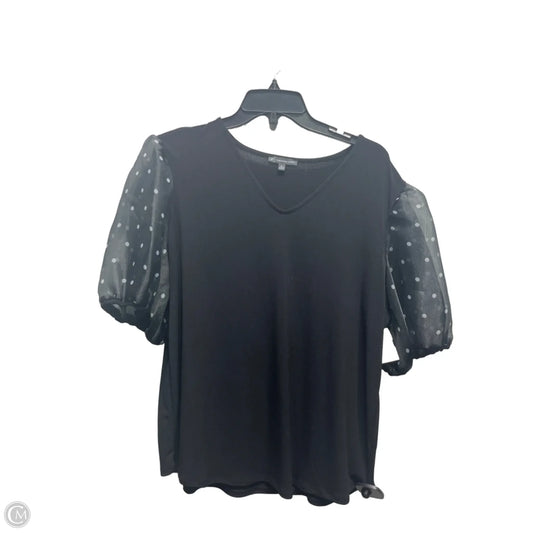 Top Short Sleeve By Adrianna Papell In Black, Size: Xl