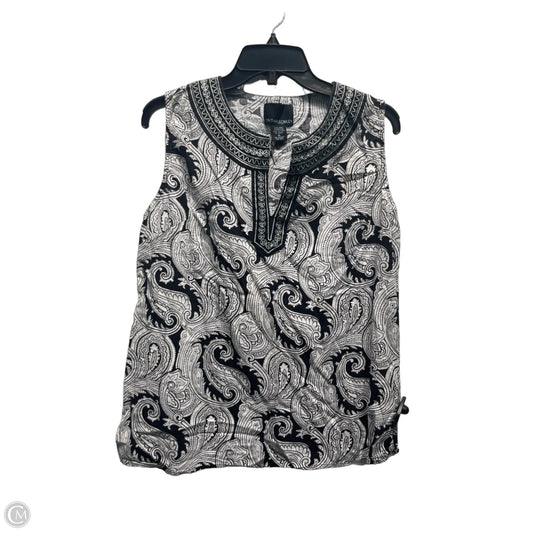 Top Sleeveless By Cynthia Rowley In Black & White, Size: Xl