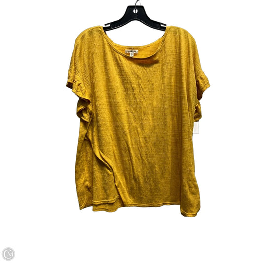 Top Short Sleeve By Max Studio In Yellow, Size: 2x