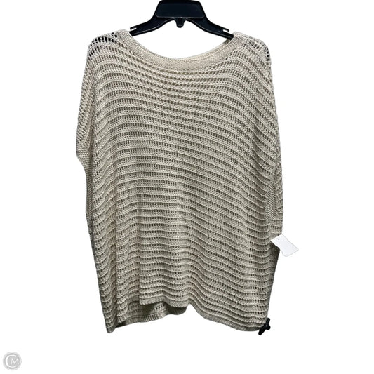 Top Short Sleeve By Max Studio In Tan, Size: L