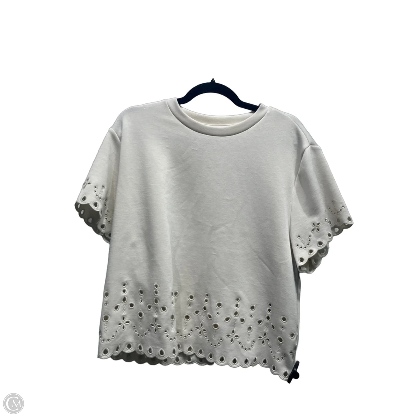 Top Short Sleeve By Elie Tahari In Cream, Size: Xl