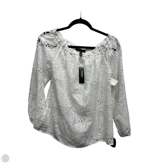 Top Long Sleeve By White House Black Market In White, Size: Xs