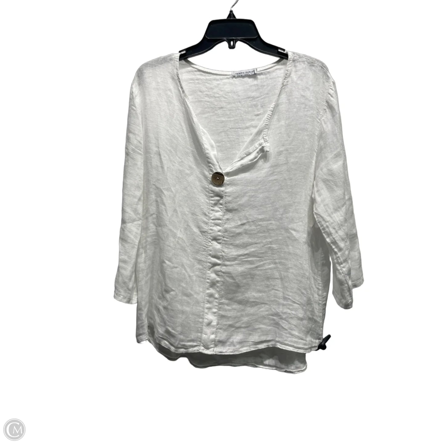 Top 3/4 Sleeve By Tempo Paris In White, Size: M