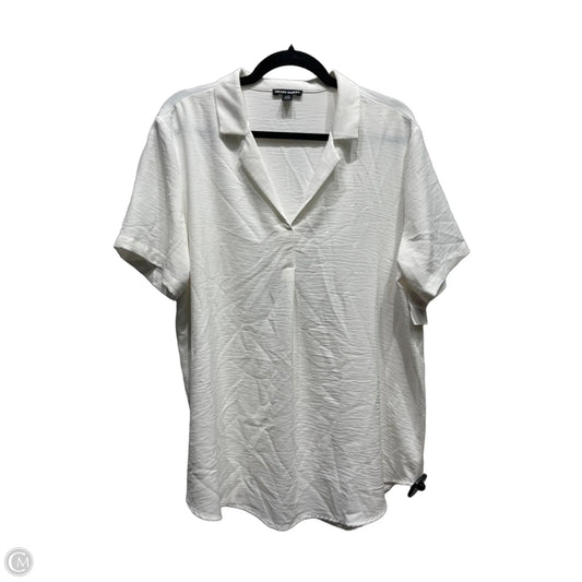 Top Short Sleeve By Hilary Radley In White, Size: L