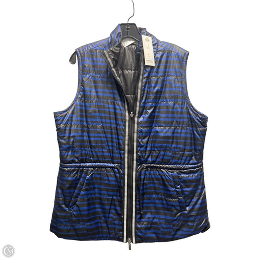 Vest Puffer & Quilted By Chicos In Blue & Brown, Size: 12