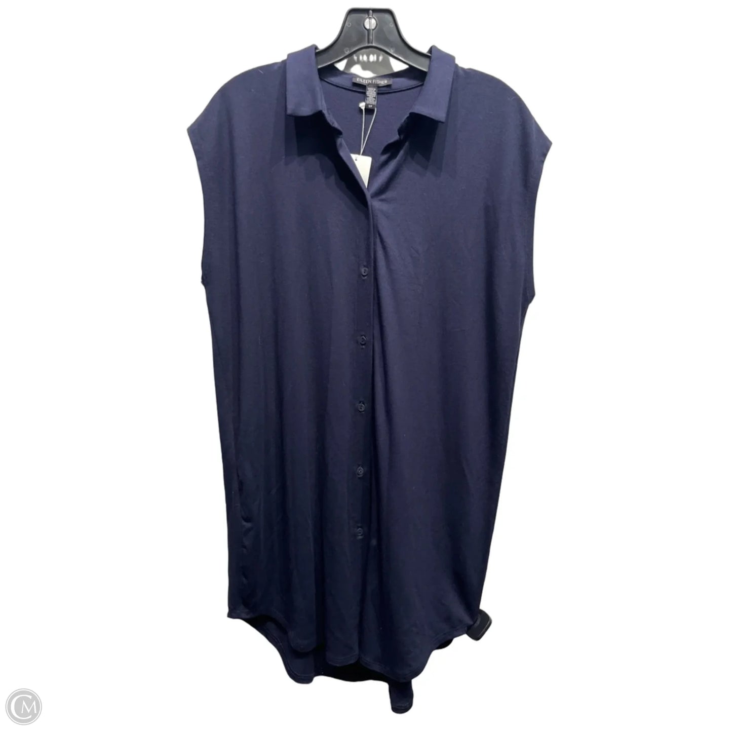 Tunic Short Sleeve By Eileen Fisher In Navy, Size: S