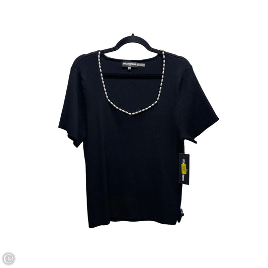 Top Short Sleeve Designer By Karl Lagerfeld In Blue, Size: Xl