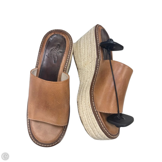 Sandals Heels Wedge By Freebird In Brown, Size: 8