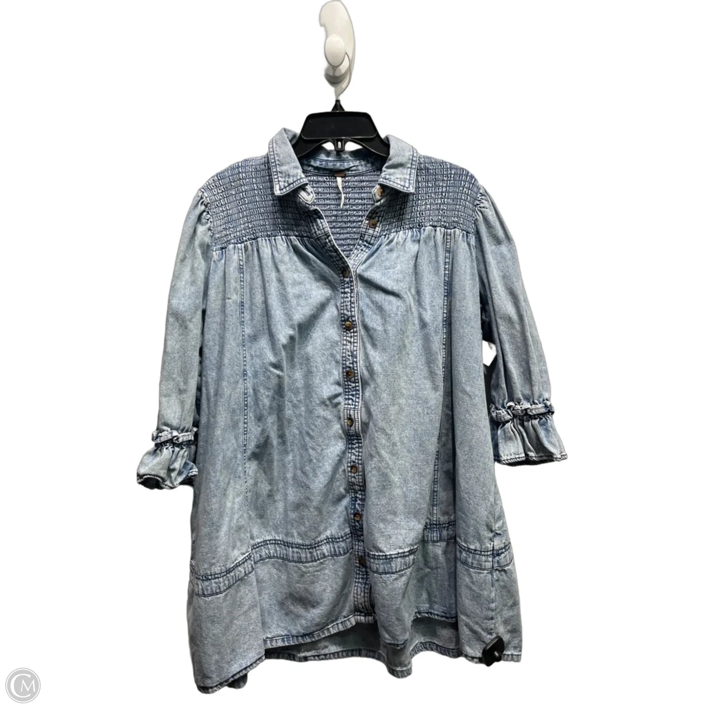 Dress Casual Short By Free People In Blue Denim, Size: S