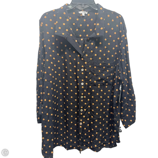 Top Long Sleeve By John Mark In Black & Gold, Size: 2x