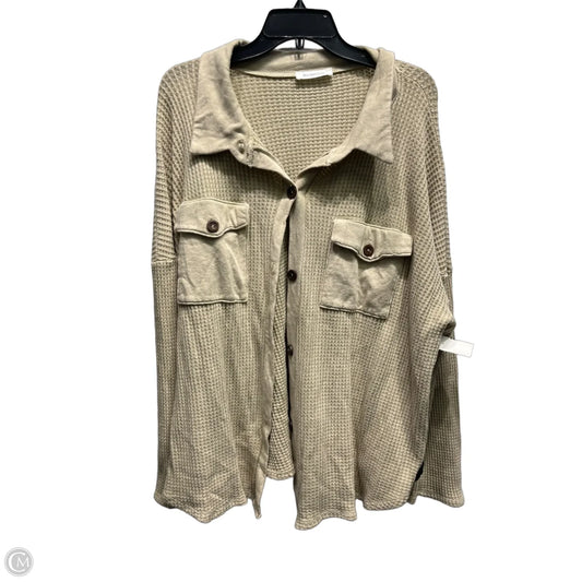 Top Long Sleeve By Bucketlist In Tan, Size: L
