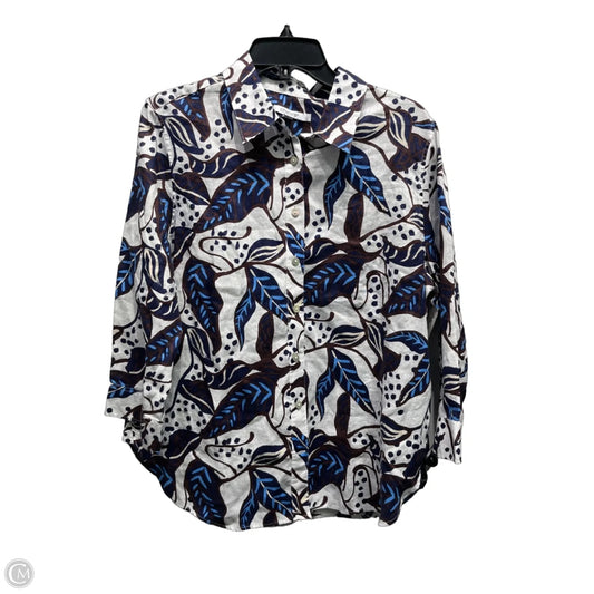 Top Long Sleeve By Chicos In Blue & White, Size: 12