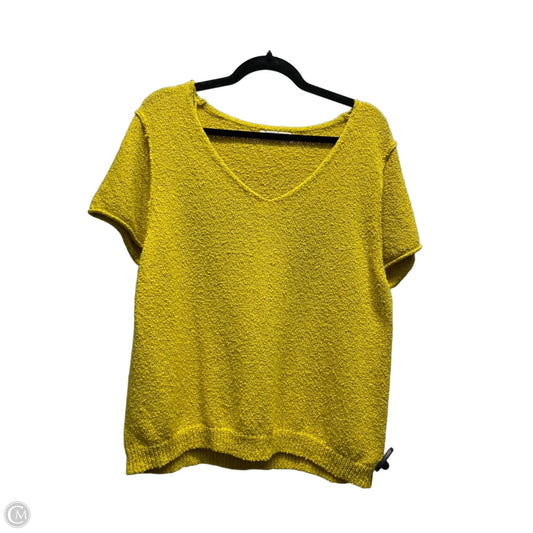 Sweater Short Sleeve By Anthropologie In Yellow, Size: L