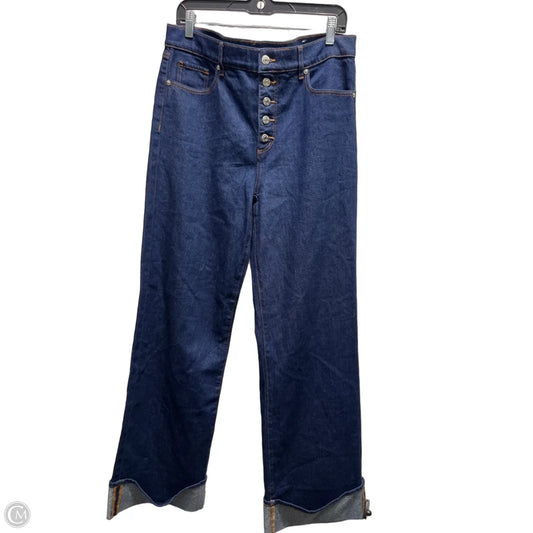Jeans Wide Leg By Loft In Blue Denim, Size: 10