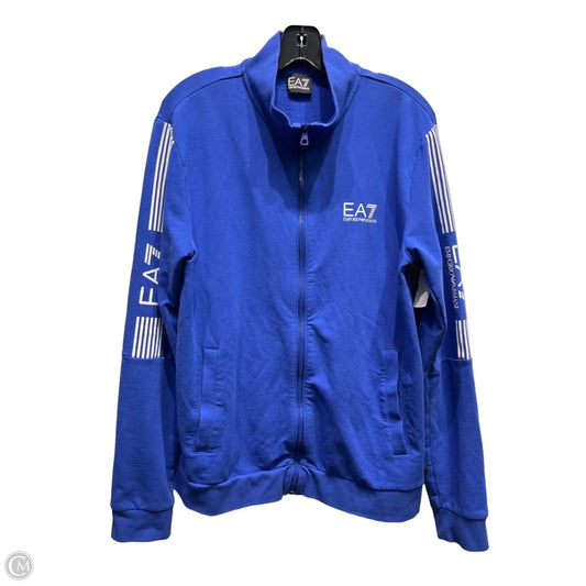 Athletic Jacket By Emporio Armani In Blue, Size: Xl