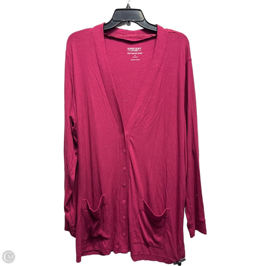 Sweater Cardigan By Torrid In Red, Size: 3x