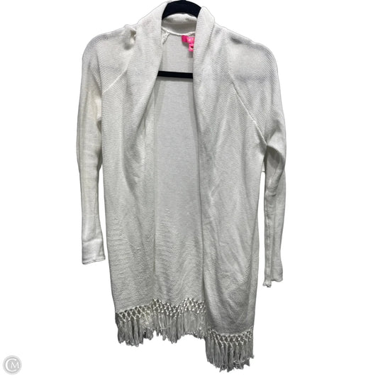Sweater Cardigan Designer By Lilly Pulitzer In White, Size: Xs
