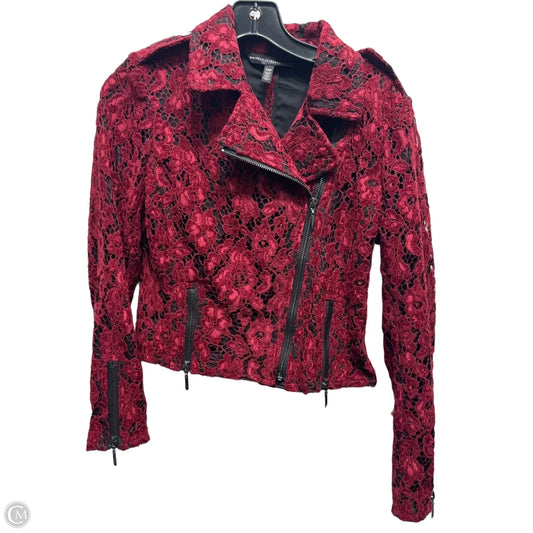 Jacket Moto By White House Black Market In Black & Red, Size: Xsp