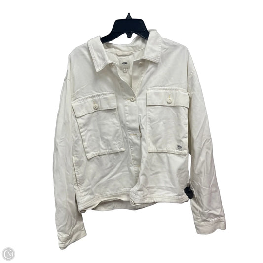 Jacket Shirt By Vans In White Denim, Size: Xl