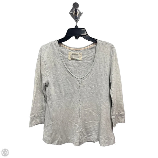 Top 3/4 Sleeve By Saturday/sunday In Grey, Size: S