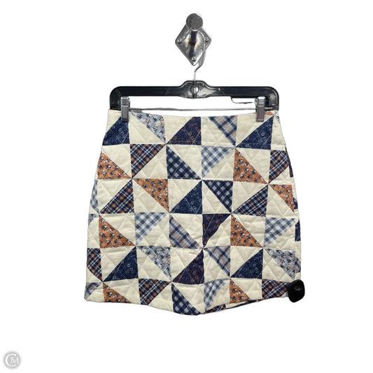 Skirt Mini & Short By Copper Key In Blue & Cream, Size: S