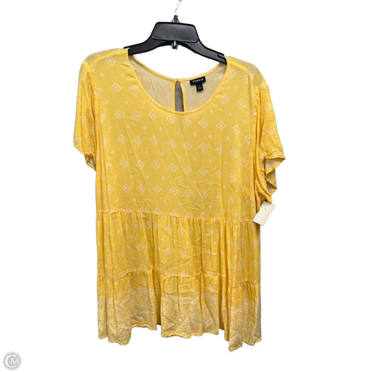 Top Short Sleeve By Torrid In Yellow Denim, Size: 1x