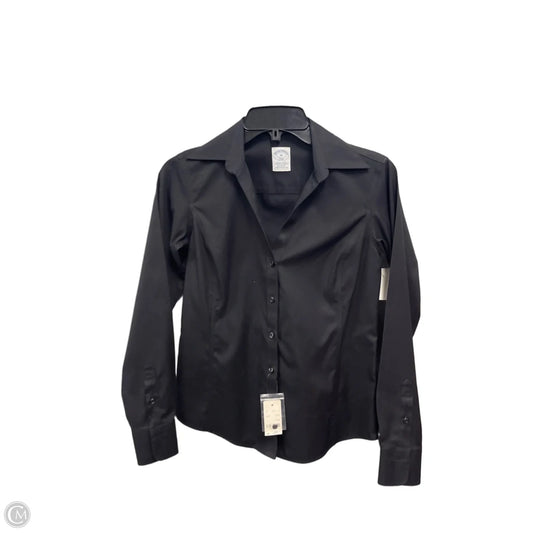 Top Long Sleeve By Brooks Brothers In Black, Size: 0p
