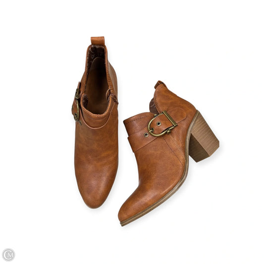 Boots Ankle Heels By Bare Traps In Brown, Size: 7