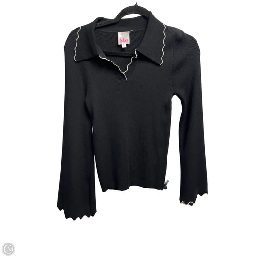 Top Long Sleeve By So Me In Black & White, Size: S