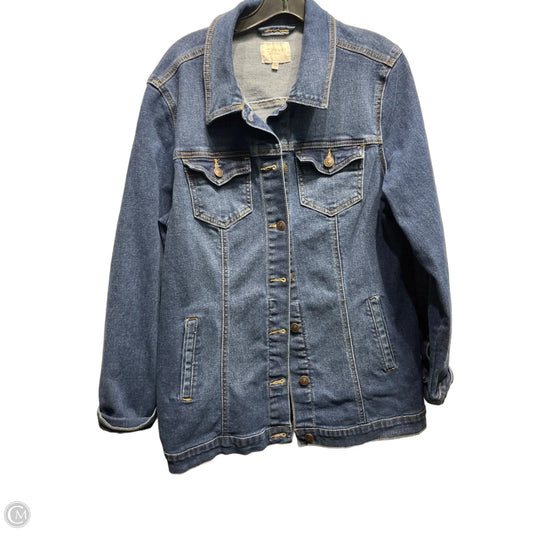 Jacket Denim By Curve Appeal In Blue Denim, Size: L