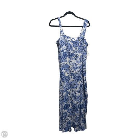 Dress Casual Maxi By Vince Camuto In Blue & White, Size: Xlp
