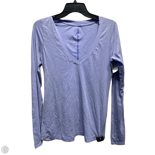 Athletic Top Long Sleeve Crewneck By Lululemon In Blue, Size: M