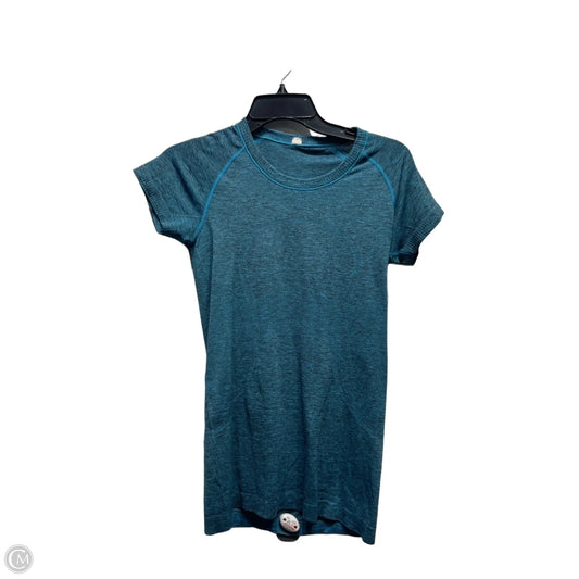 Athletic Top Short Sleeve By Lululemon In Teal, Size: 6