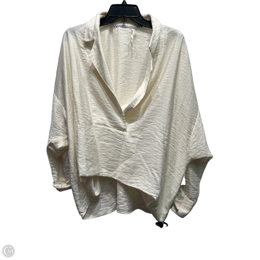 Top Long Sleeve By Anthropologie In Cream, Size: Lp