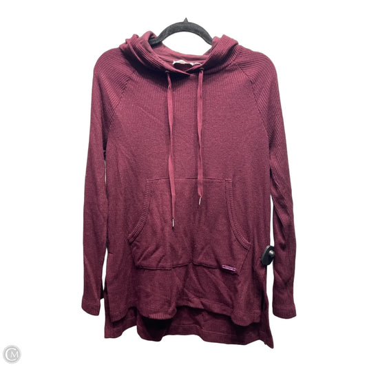 Sweatshirt Hoodie By Calvin Klein In Maroon, Size: S