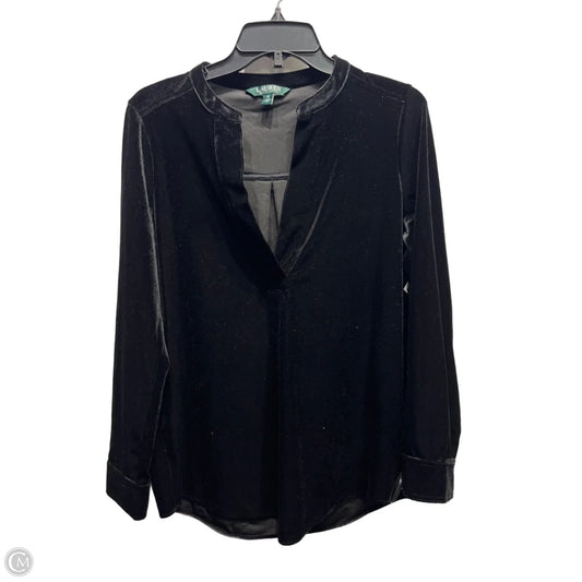 Top Long Sleeve By Ralph Lauren In Black, Size: M