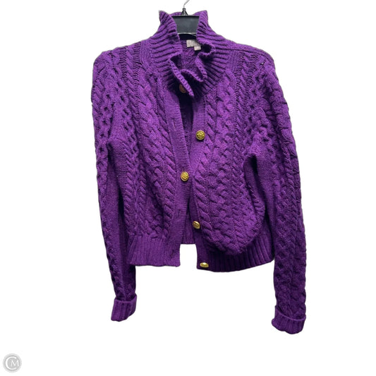 Sweater Cardigan By J. Crew In Purple, Size: M