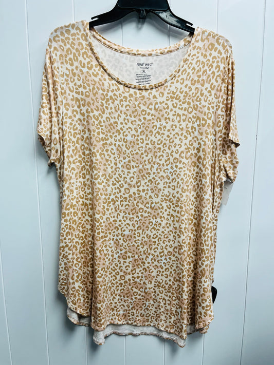 Top Short Sleeve Basic By Nine West Apparel In Cream, Size: Xl