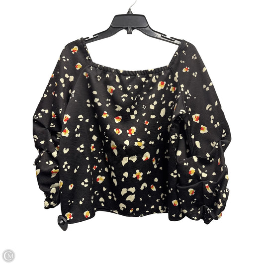 Blouse Long Sleeve By Halogen In Black & Yellow, Size: Xs