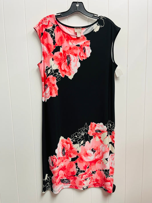 Dress Casual Short By Chicos In Black & Pink, Size: M