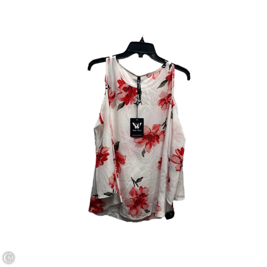 Top Long Sleeve By white mark In Pink & White, Size: L