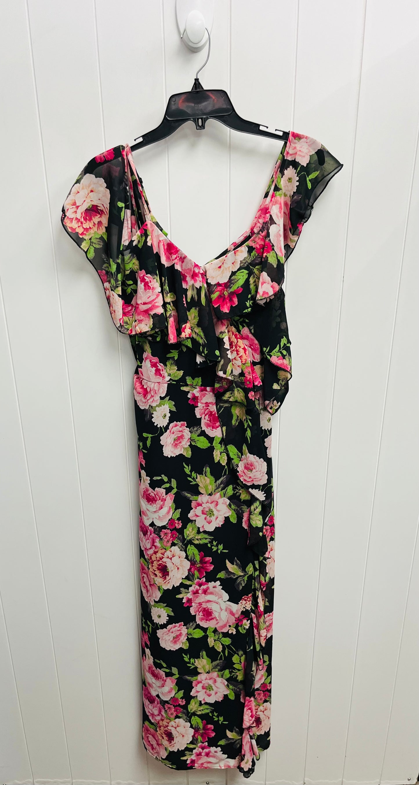 Dress Party Long By Asos In Black & Pink, Size: 8