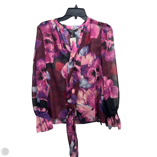Blouse Long Sleeve By White House Black Market In Purple, Size: S