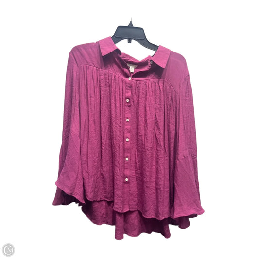 Top Long Sleeve By Cato In Purple, Size: Xl