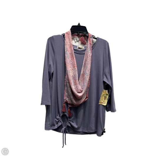 Top Long Sleeve By One World In Purple, Size: L