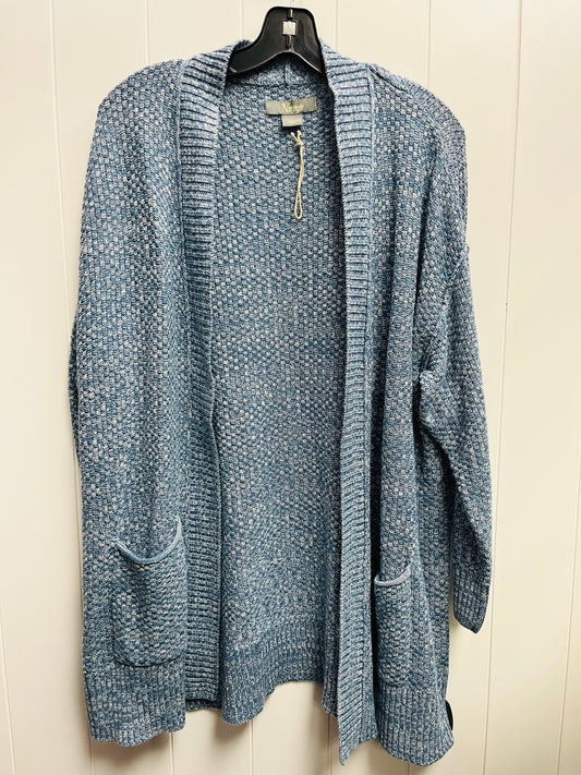 Sweater Cardigan By Natural Reflections In Blue, Size: S