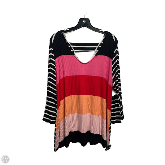 Top Long Sleeve By West Bound In Black & Pink, Size: L