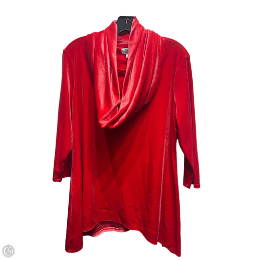 Top Long Sleeve By Kim Rogers In Red, Size: S