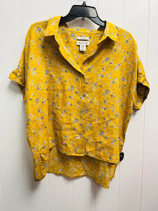 Top Short Sleeve By Rachel Zoe In Yellow, Size: M